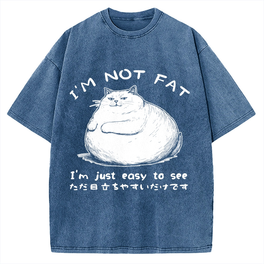 Funny Cat Fat Just Easy To See Vintage Washed T-shirt