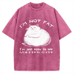 Funny Cat Fat Just Easy To See Vintage Washed T-shirt