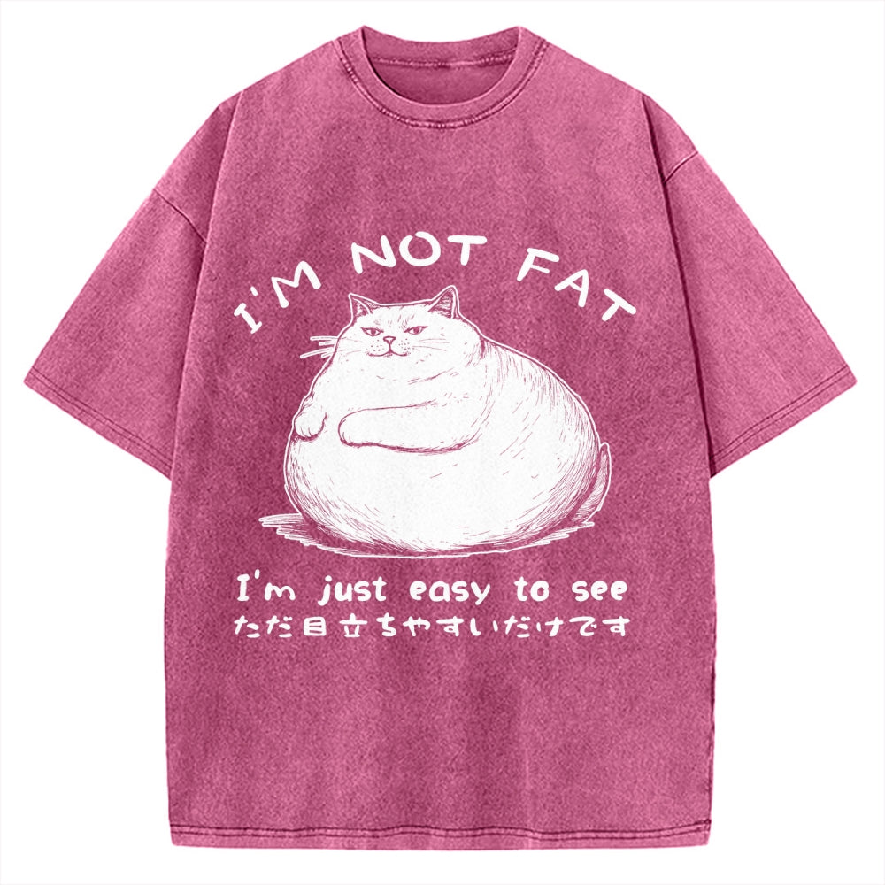 Funny Cat Fat Just Easy To See Vintage Washed T-shirt