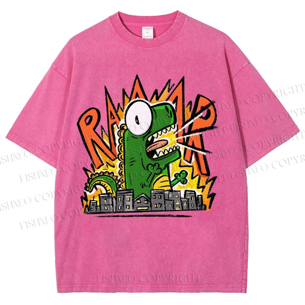 Unisex Monsters Printed Washed Tee