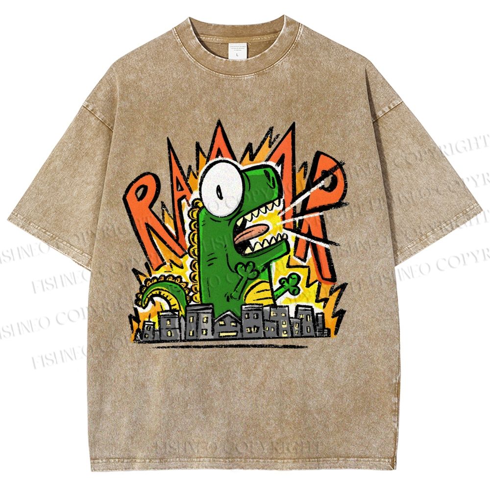 Unisex Monsters Printed Washed Tee