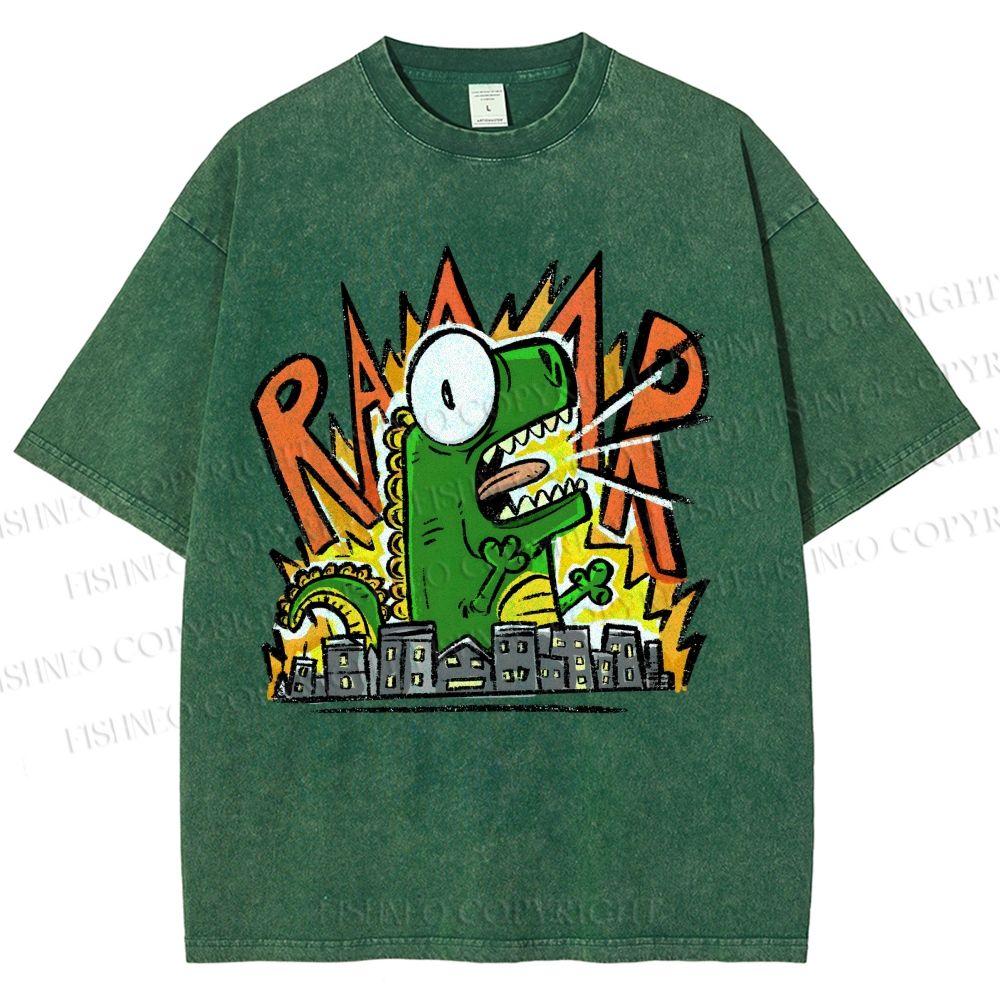 Unisex Monsters Printed Washed Tee