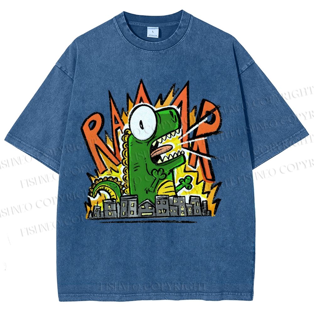 Unisex Monsters Printed Washed Tee