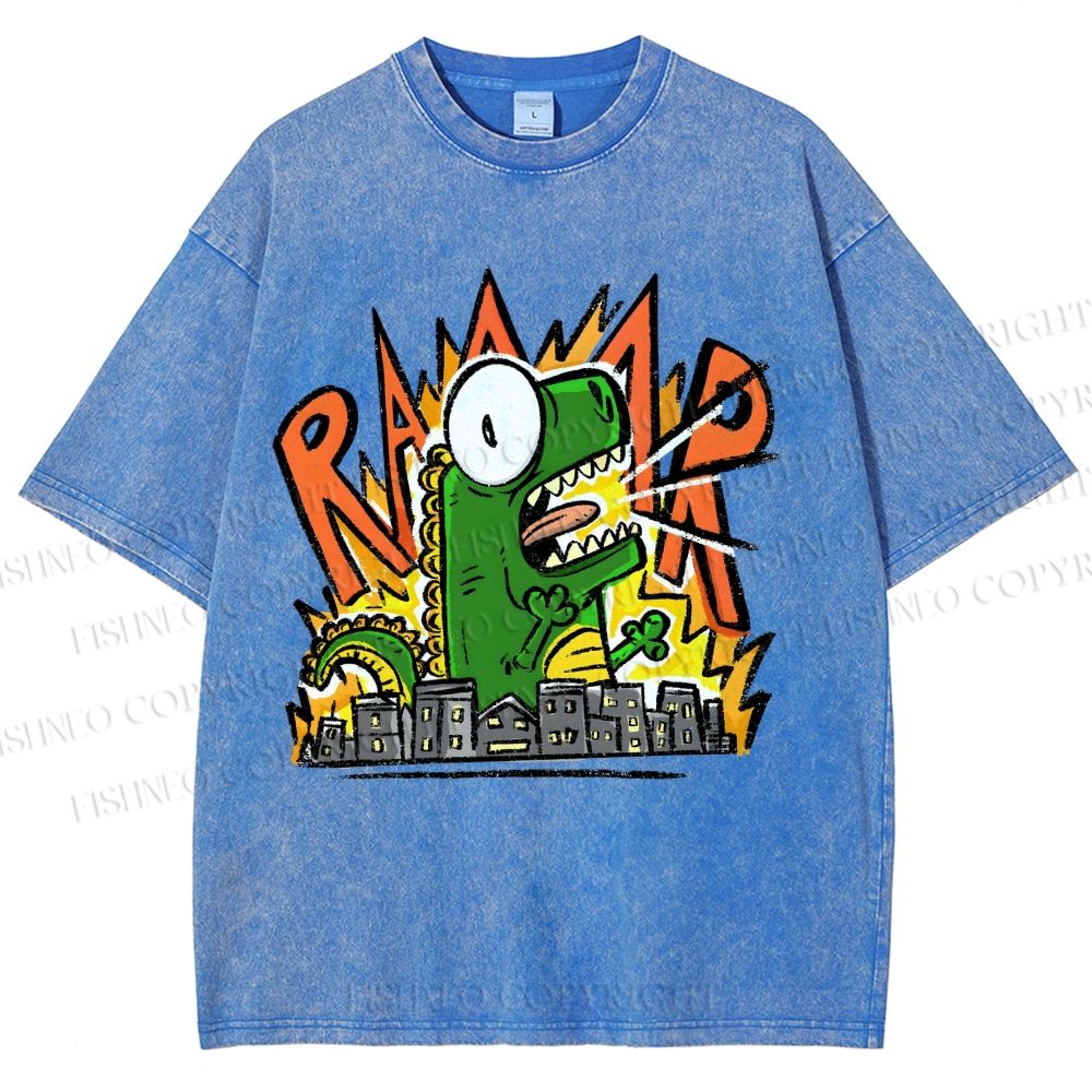 Unisex Monsters Printed Washed Tee
