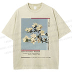 Unisex Vintage Flowers Poster Printed Washed Tee