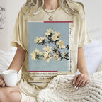 Unisex Vintage Flowers Poster Printed Washed Tee