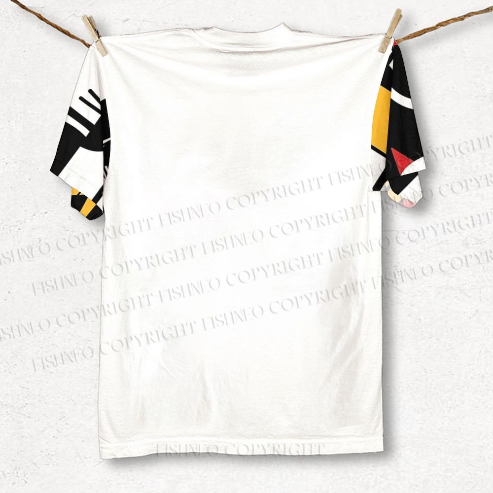 Unisex Cat Graffiti Printed Classic T-shirt
