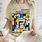 Unisex Geometric Cat Printed Washed Tee