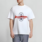Da Ba Zhou Salmon Japanese Style Cotton Casual T-shirt