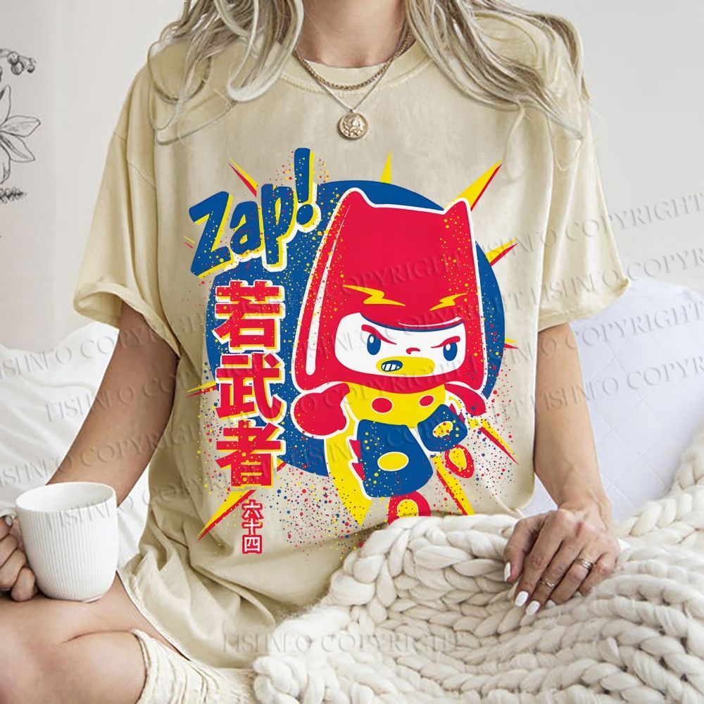 Unisex Zap Printed Washed Tee