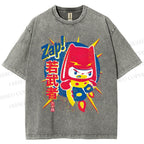 Unisex Zap Printed Washed Tee