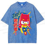 Unisex Zap Printed Washed Tee