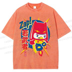 Unisex Zap Printed Washed Tee