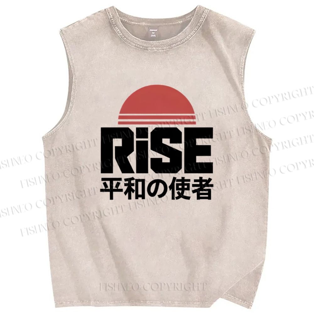 Unisex Rise Printed Washed Tank Top