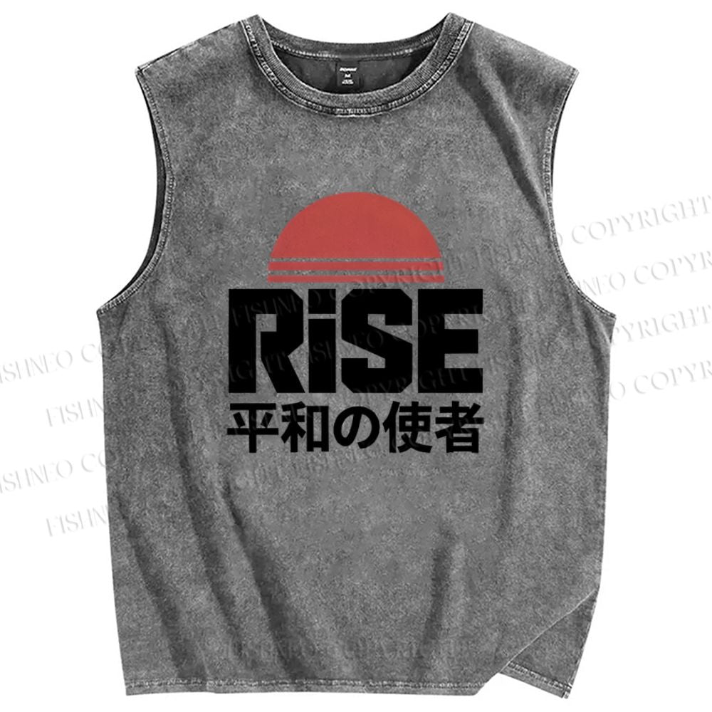 Unisex Rise Printed Washed Tank Top