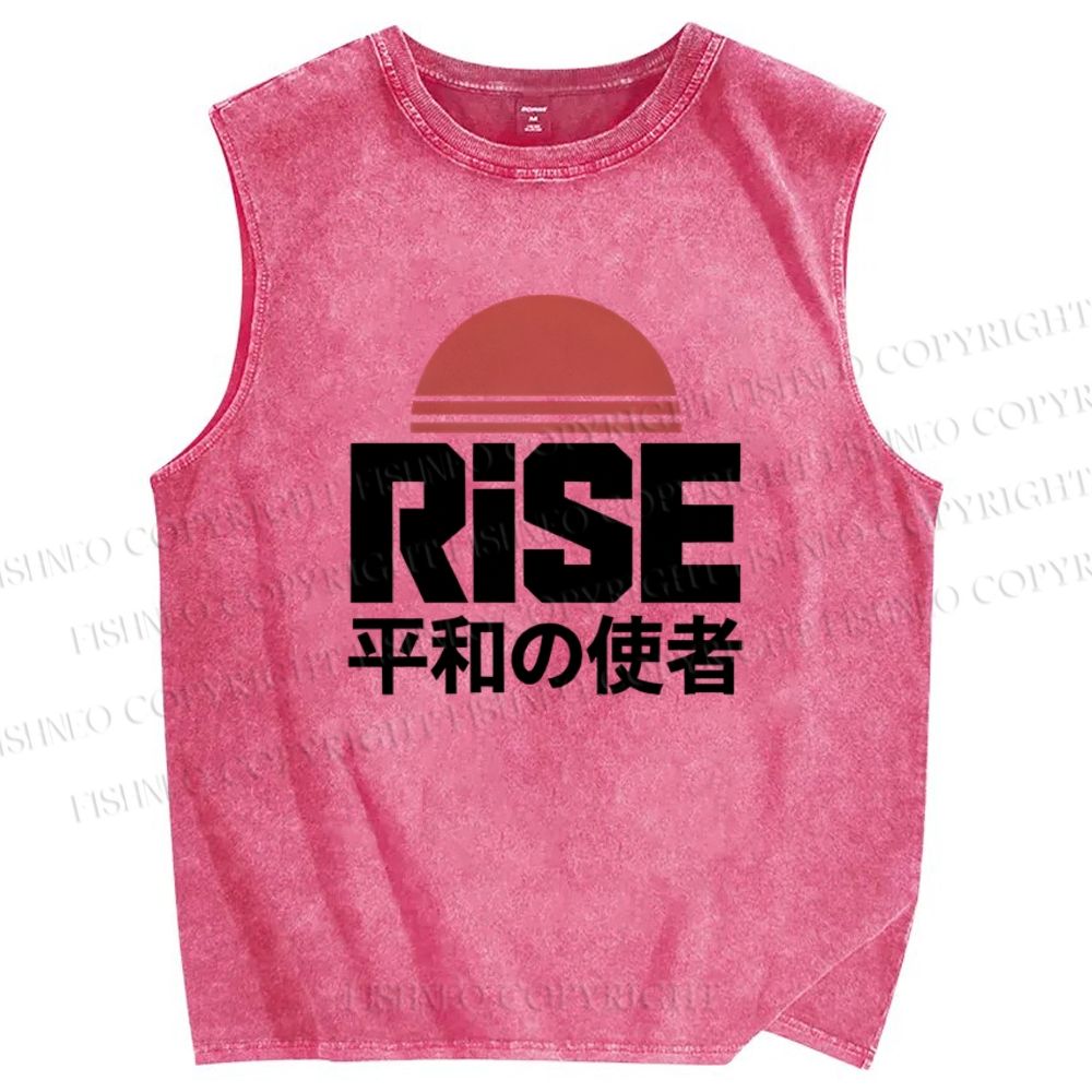 Unisex Rise Printed Washed Tank Top