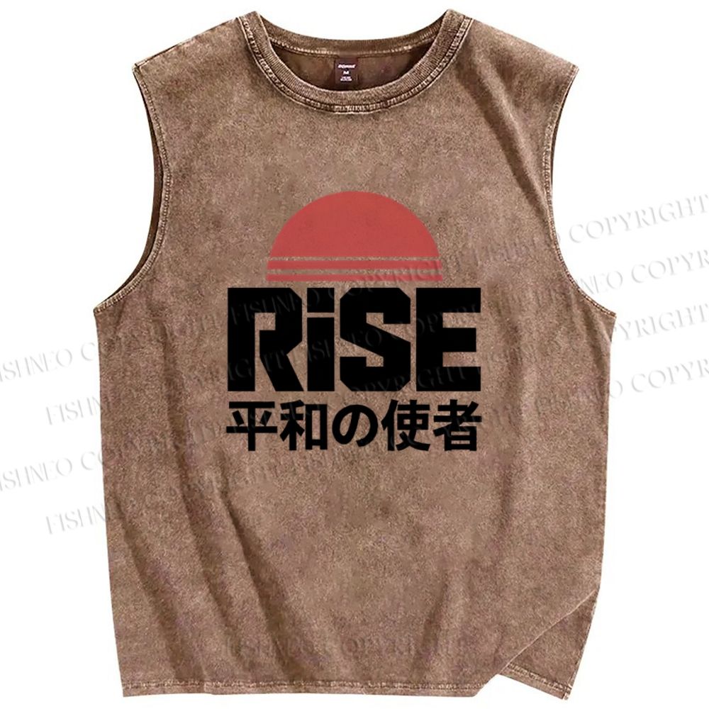 Unisex Rise Printed Washed Tank Top