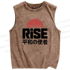 Unisex Rise Printed Washed Tank Top