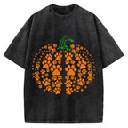 Cute Cat Pumpkin Vintage Washed T-shirt