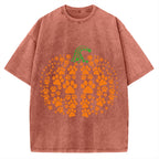 Cute Cat Pumpkin Vintage Washed T-shirt