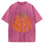 Cute Cat Pumpkin Vintage Washed T-shirt