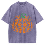 Cute Cat Pumpkin Vintage Washed T-shirt