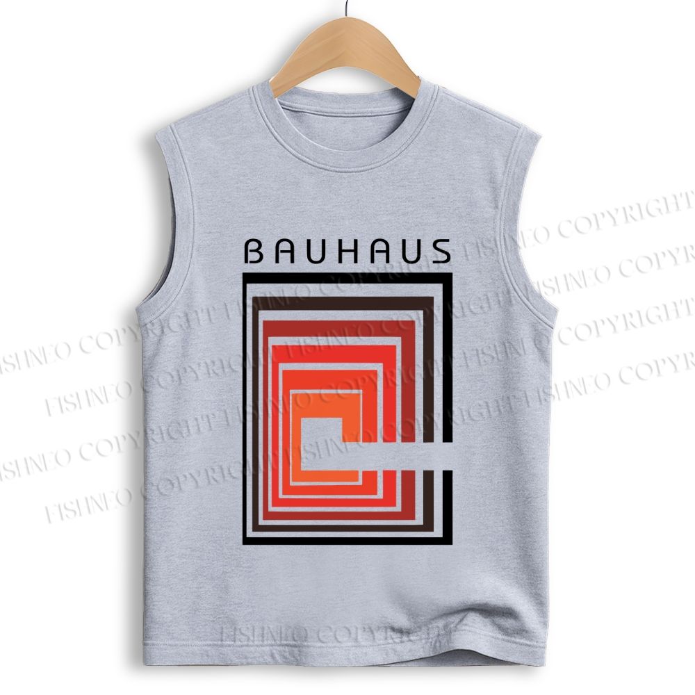 Unisex Vintage Bauhaus Design Printed Cotton Tank Top