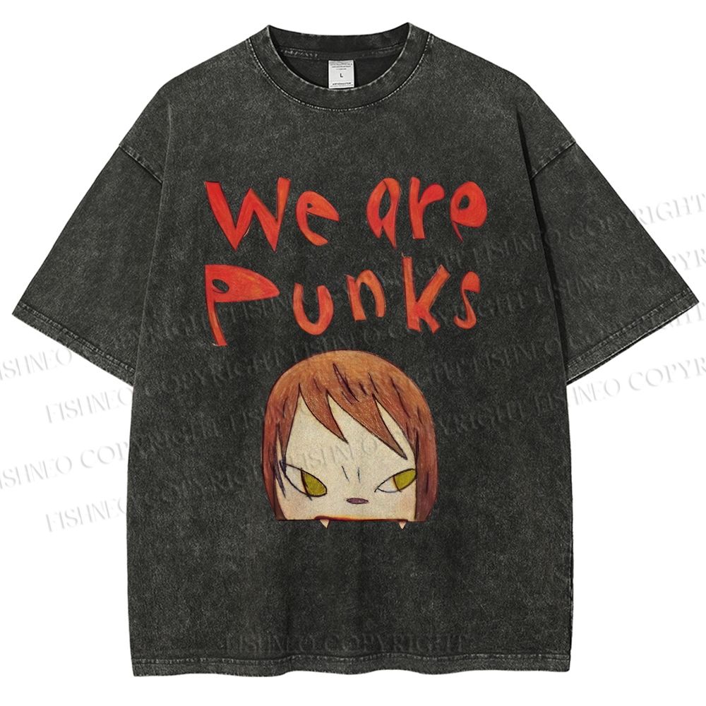 Unisex Yoshitomo Nara Printed Washed Tee