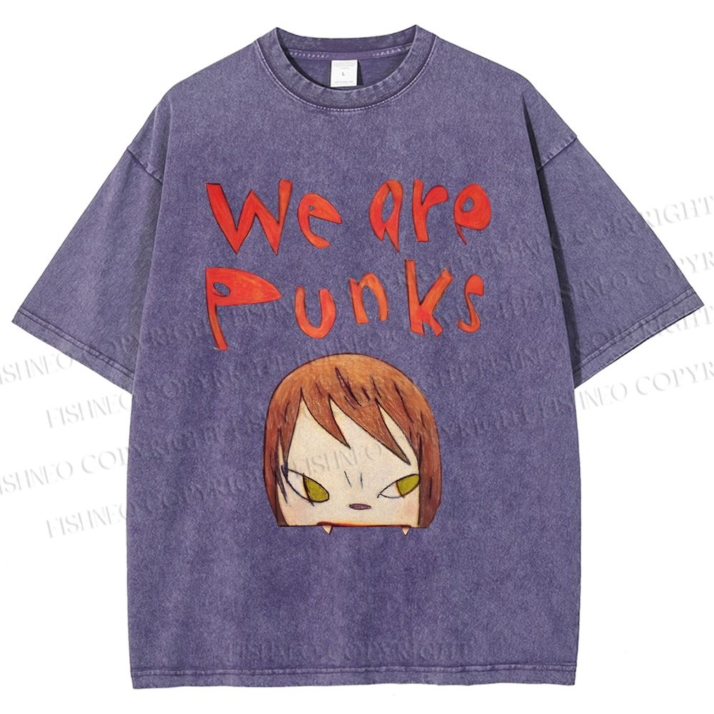 Unisex Yoshitomo Nara Printed Washed Tee