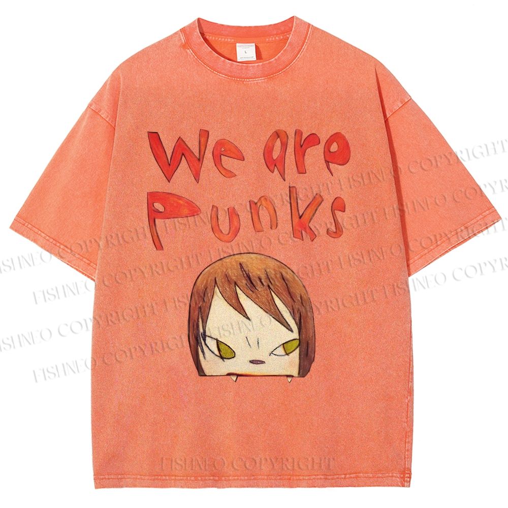 Unisex Yoshitomo Nara Printed Washed Tee