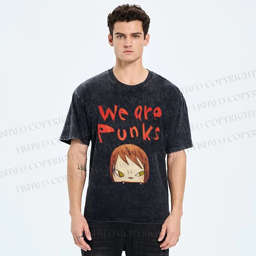 Unisex Yoshitomo Nara Printed Washed Tee