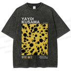 Unisex Japanese Yayoi Kusama Printed Washed Tee