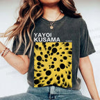 Unisex Japanese Yayoi Kusama Printed Washed Tee