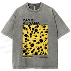 Unisex Japanese Yayoi Kusama Printed Washed Tee