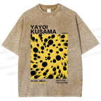 Unisex Japanese Yayoi Kusama Printed Washed Tee