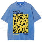 Unisex Japanese Yayoi Kusama Printed Washed Tee