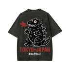 Unisex Lucky Monster Tokyo Japan Front And Back Printed Washed Tee