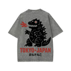 Unisex Lucky Monster Tokyo Japan Front And Back Printed Washed Tee