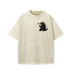Unisex Lucky Monster Tokyo Japan Front And Back Printed Washed Tee