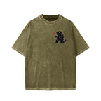 Unisex Lucky Monster Tokyo Japan Front And Back Printed Washed Tee
