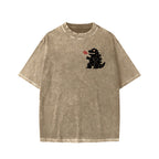 Unisex Lucky Monster Tokyo Japan Front And Back Printed Washed Tee