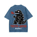 Unisex Lucky Monster Tokyo Japan Front And Back Printed Washed Tee