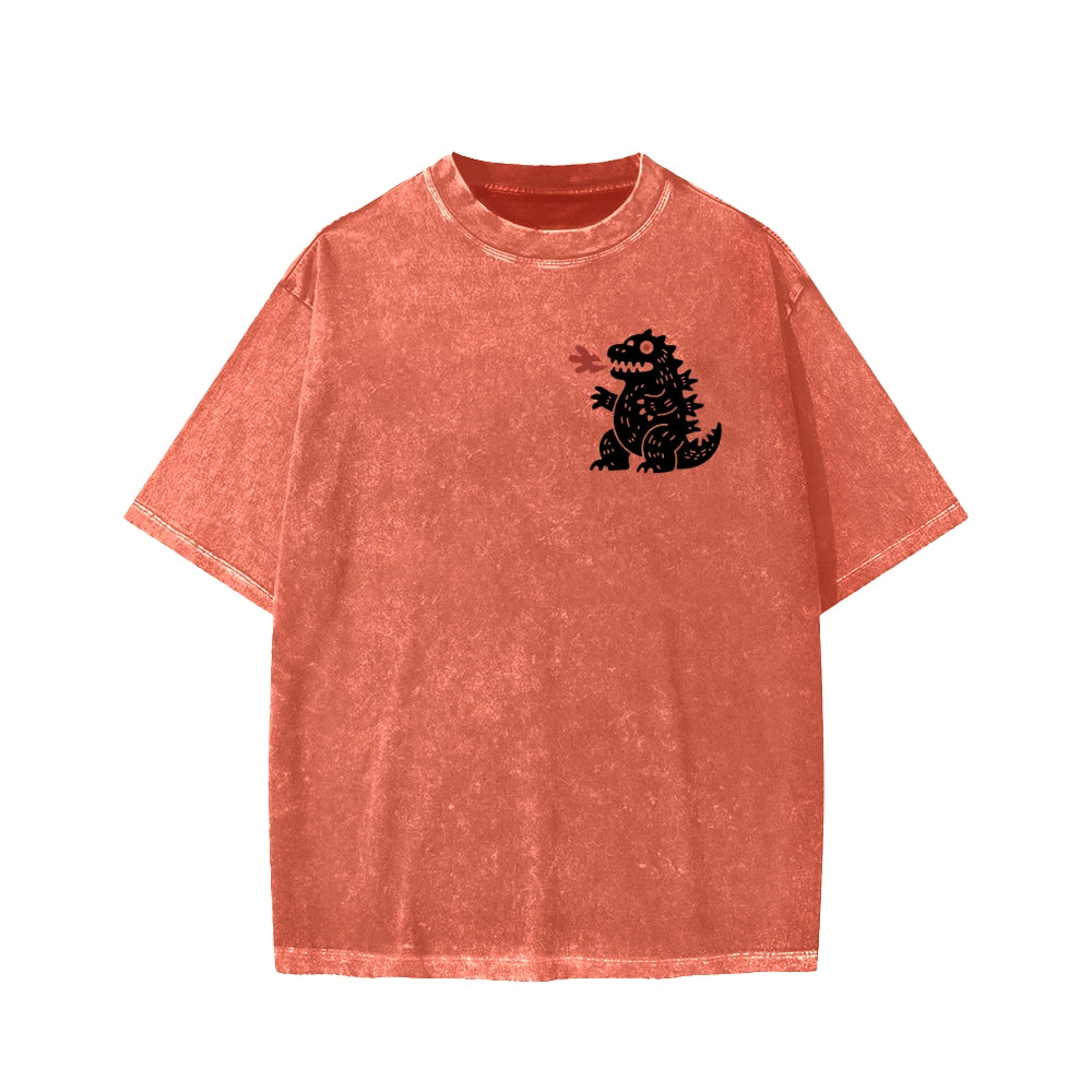 Unisex Lucky Monster Tokyo Japan Front And Back Printed Washed Tee