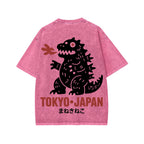 Unisex Lucky Monster Tokyo Japan Front And Back Printed Washed Tee