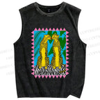 Unisex Leopard Printed Washed Tank Top
