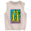 Unisex Leopard Printed Washed Tank Top
