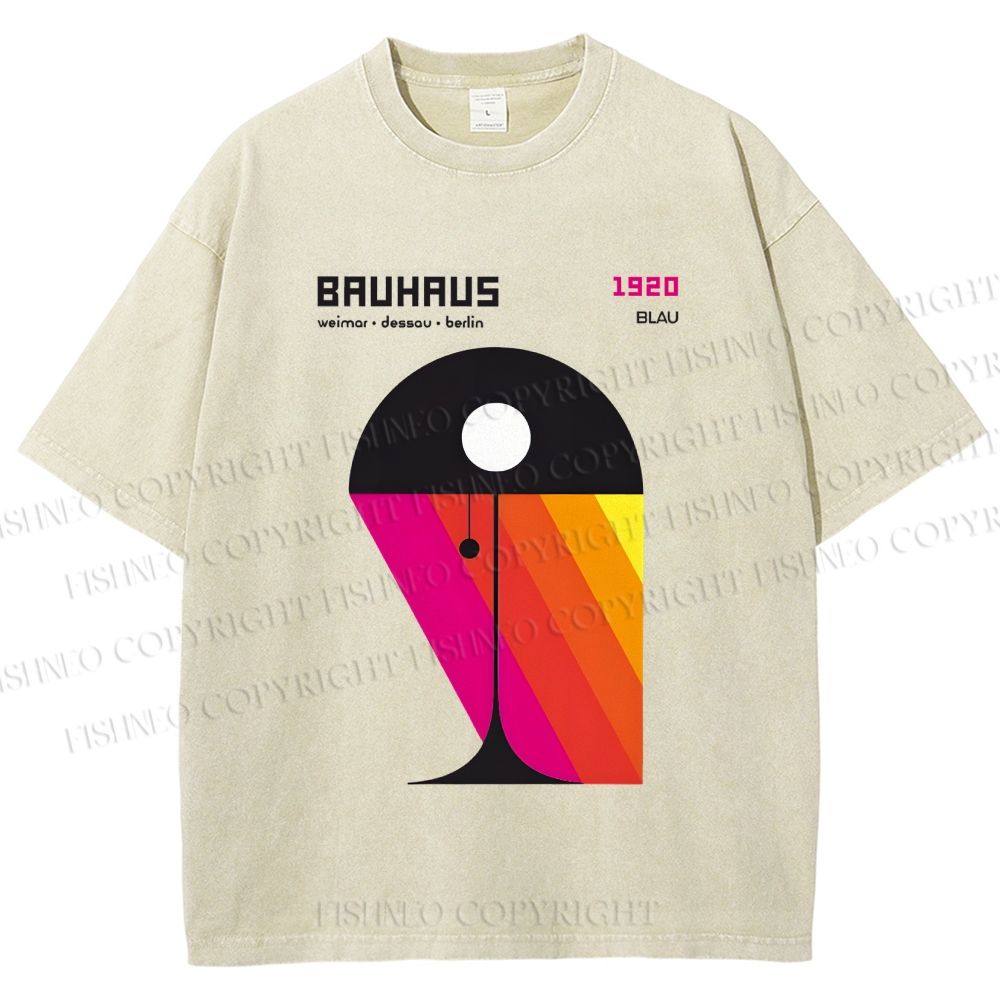 Unisex Bauhaus Design Lamp Printed Washed Tee