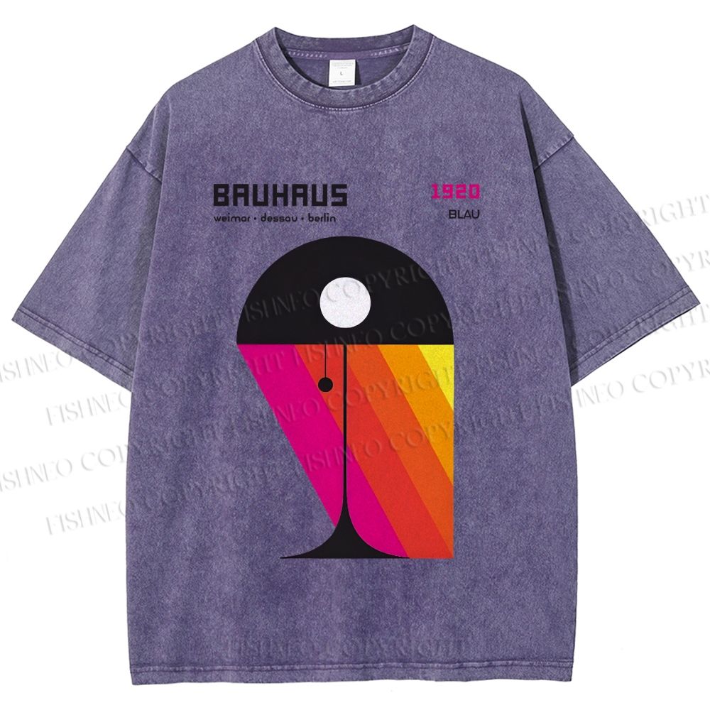 Unisex Bauhaus Design Lamp Printed Washed Tee