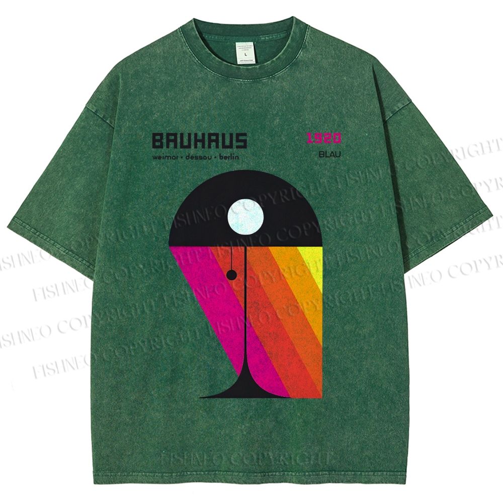 Unisex Bauhaus Design Lamp Printed Washed Tee