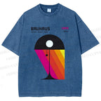 Unisex Bauhaus Design Lamp Printed Washed Tee
